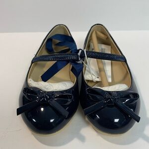NWT Janie & Jack Little Girl Toddler 8 Dress Shoes Navy Blue Mary Jane